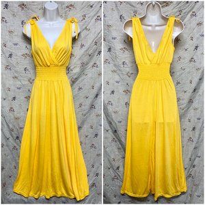 JUST LOVE YELLOW V-NECK MAXI DRESS